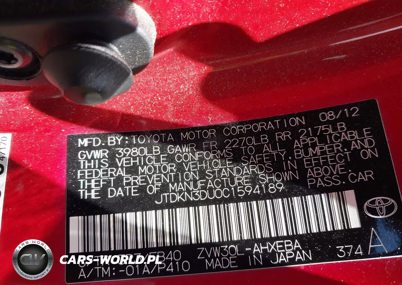 2012 Toyota Prius Two VIN:JTDKN3DU0C1594189 - 9