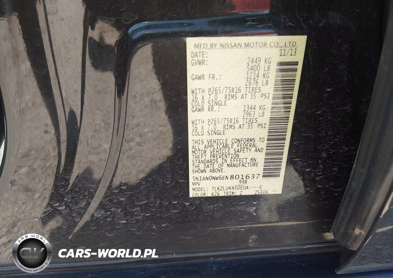 2014 Nissan Xterra Pro-4X VIN:5N1AN0NW6EN801637 - 9