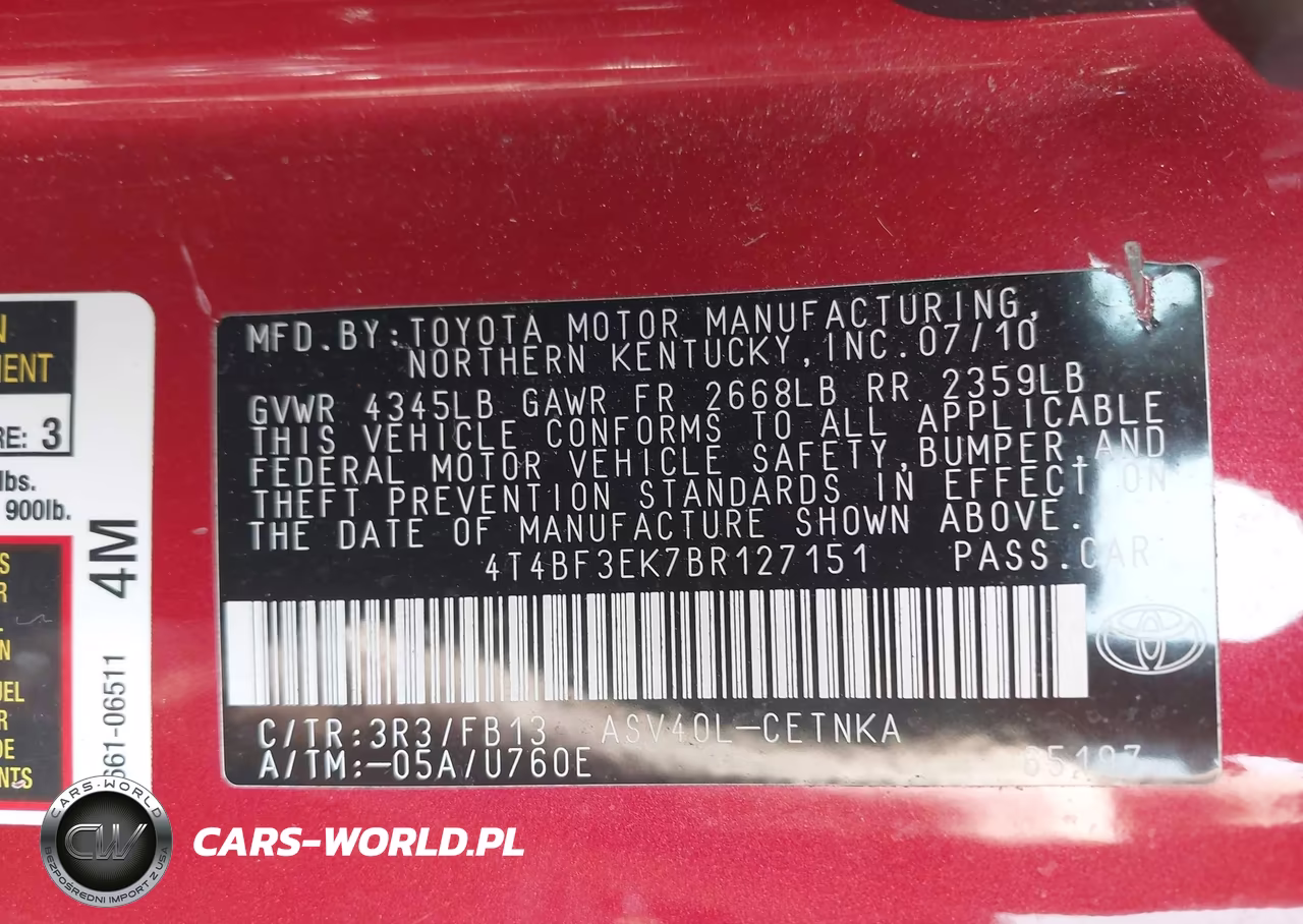 2011 Toyota Camry Le VIN:4T4BF3EK7BR127151 - 9