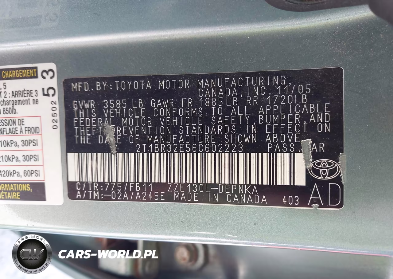 2006 Toyota Corolla Le VIN:2T1BR32E56C602223 - 9