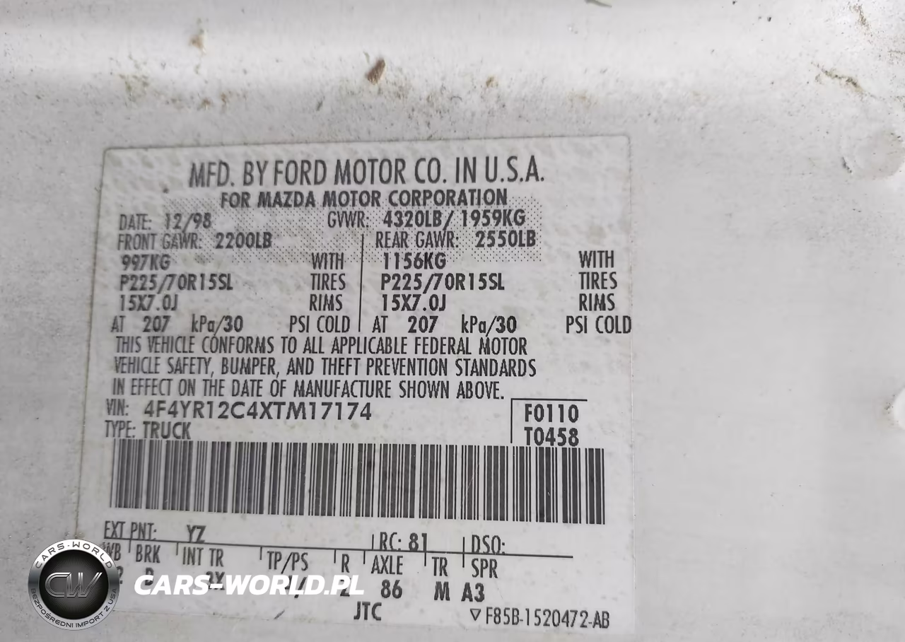 1999 Mazda B2500 Se-Sx-Tl VIN:4F4YR12C4XTM17174 - 9