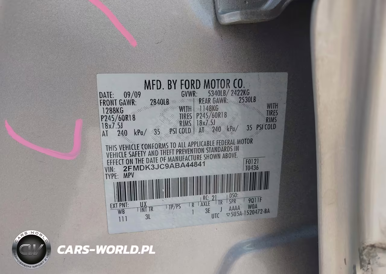 2010 Ford Edge Sel VIN:2FMDK3JC9ABA44841 - 9