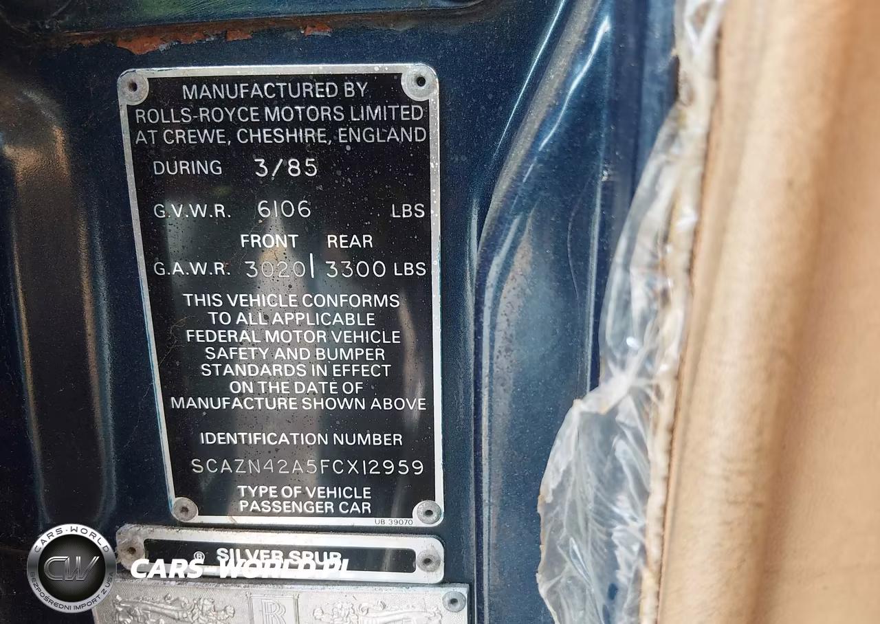 1985 Rolls-Royce Silver Spur VIN:SCAZN42A5FCX12959 - 9
