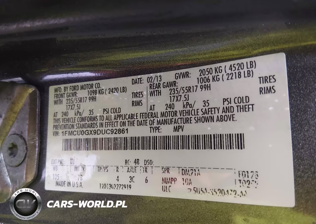 2013 Ford Escape Se VIN:1FMCU0GX9DUC92861 - 9