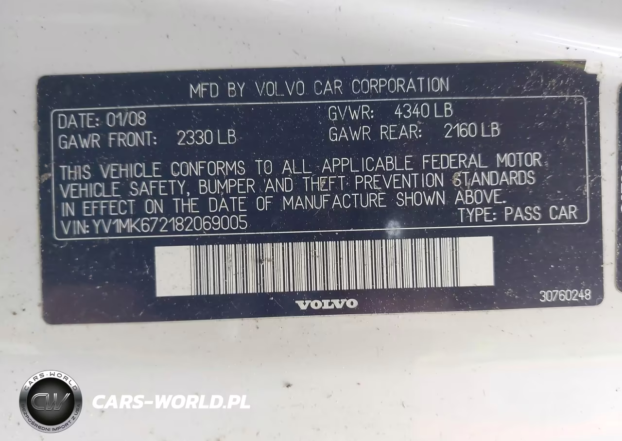2008 Volvo C30 T5 R-Design-T5 Version 1.0-T5 Version 2.0 VIN:YV1MK672182069005 - 9