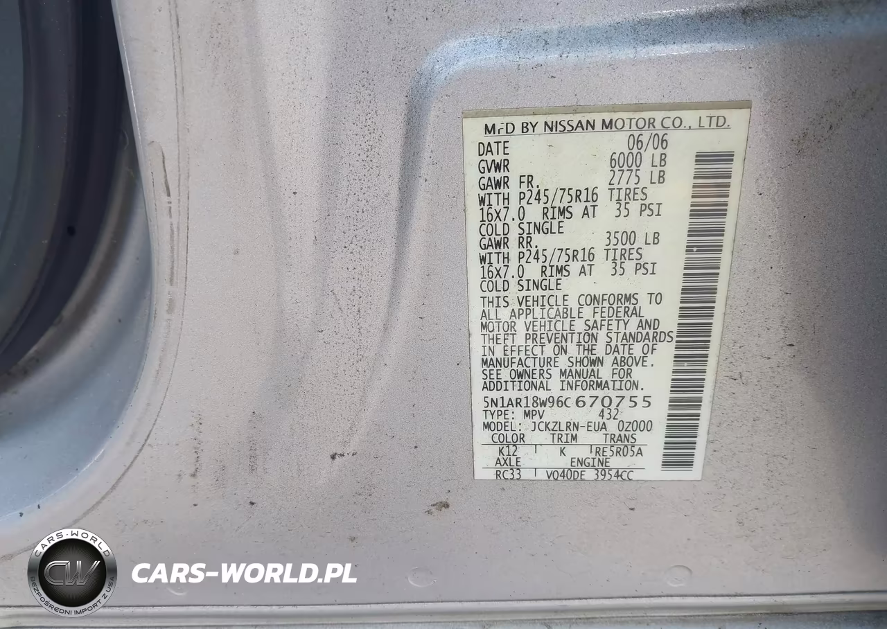 2006 Nissan Pathfinder S VIN:5N1AR18W96C670755 - 9