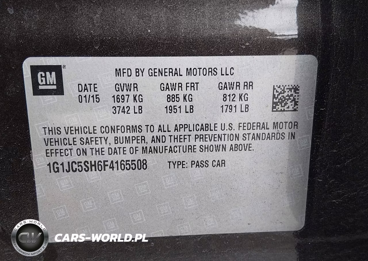 2015 Chevrolet Sonic Lt Auto VIN:1G1JC5SH6F4165508 - 9