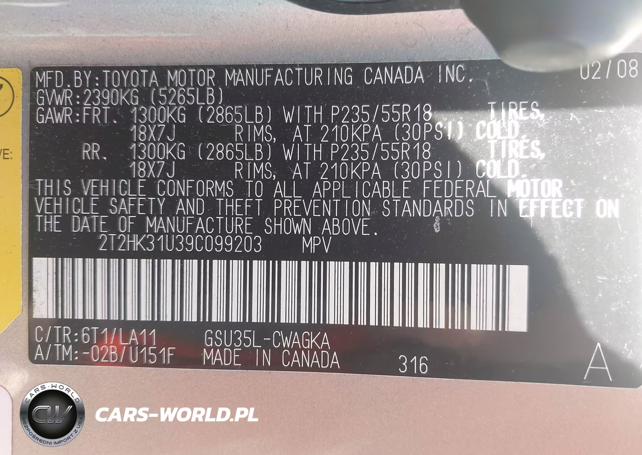2009 Lexus Rx 350 VIN:2T2HK31U39C099203 - 9