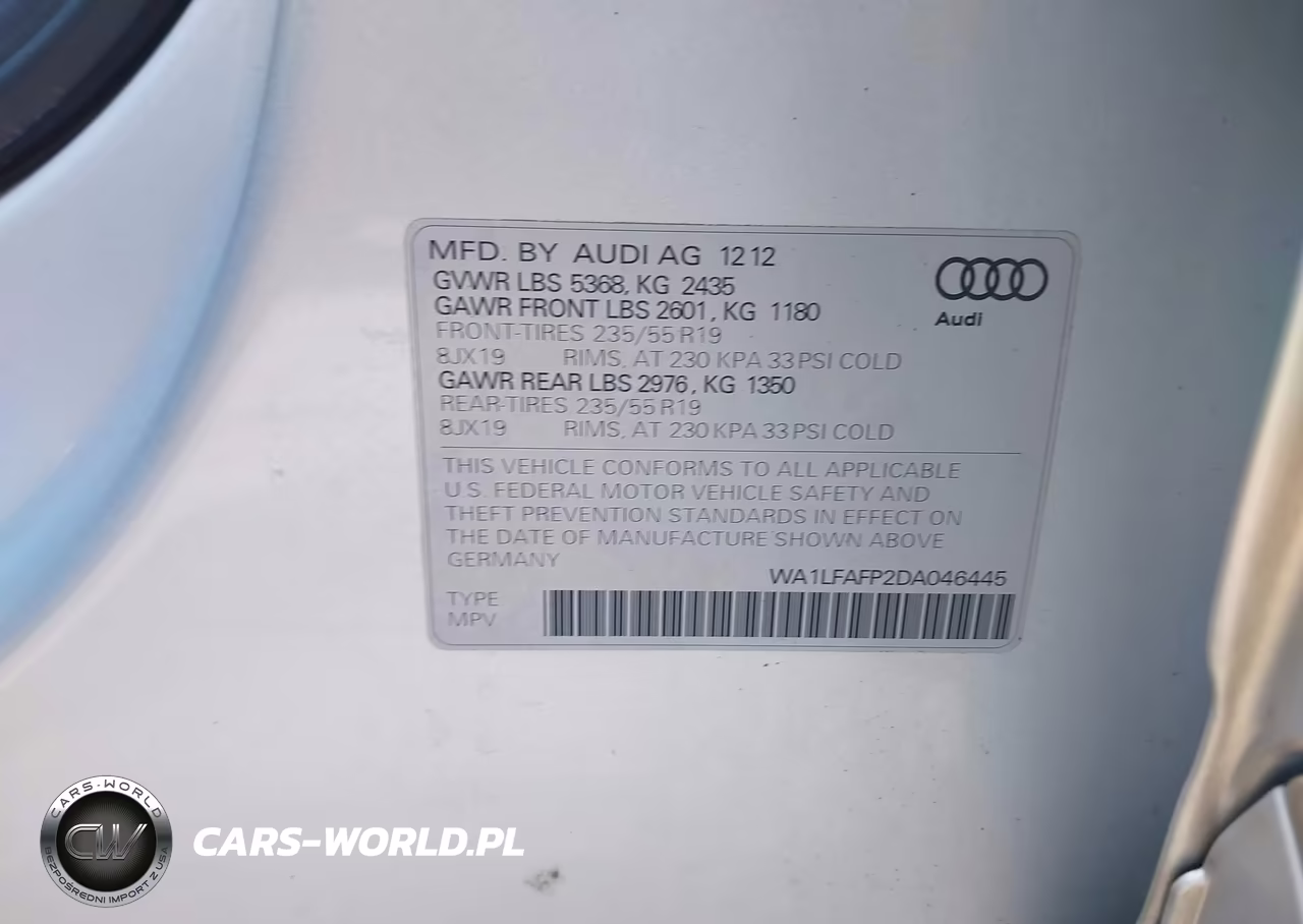 2013 Audi Q5 2.0T Premium VIN:WA1LFAFP2DA046445 - 9