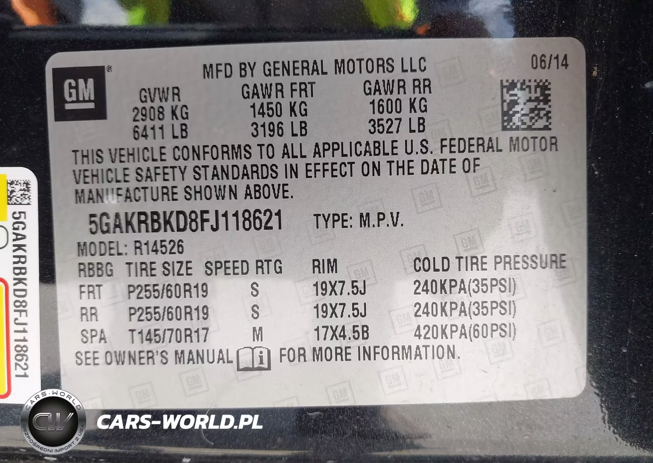 2015 Buick Enclave Leather VIN:5GAKRBKD8FJ118621 - 9