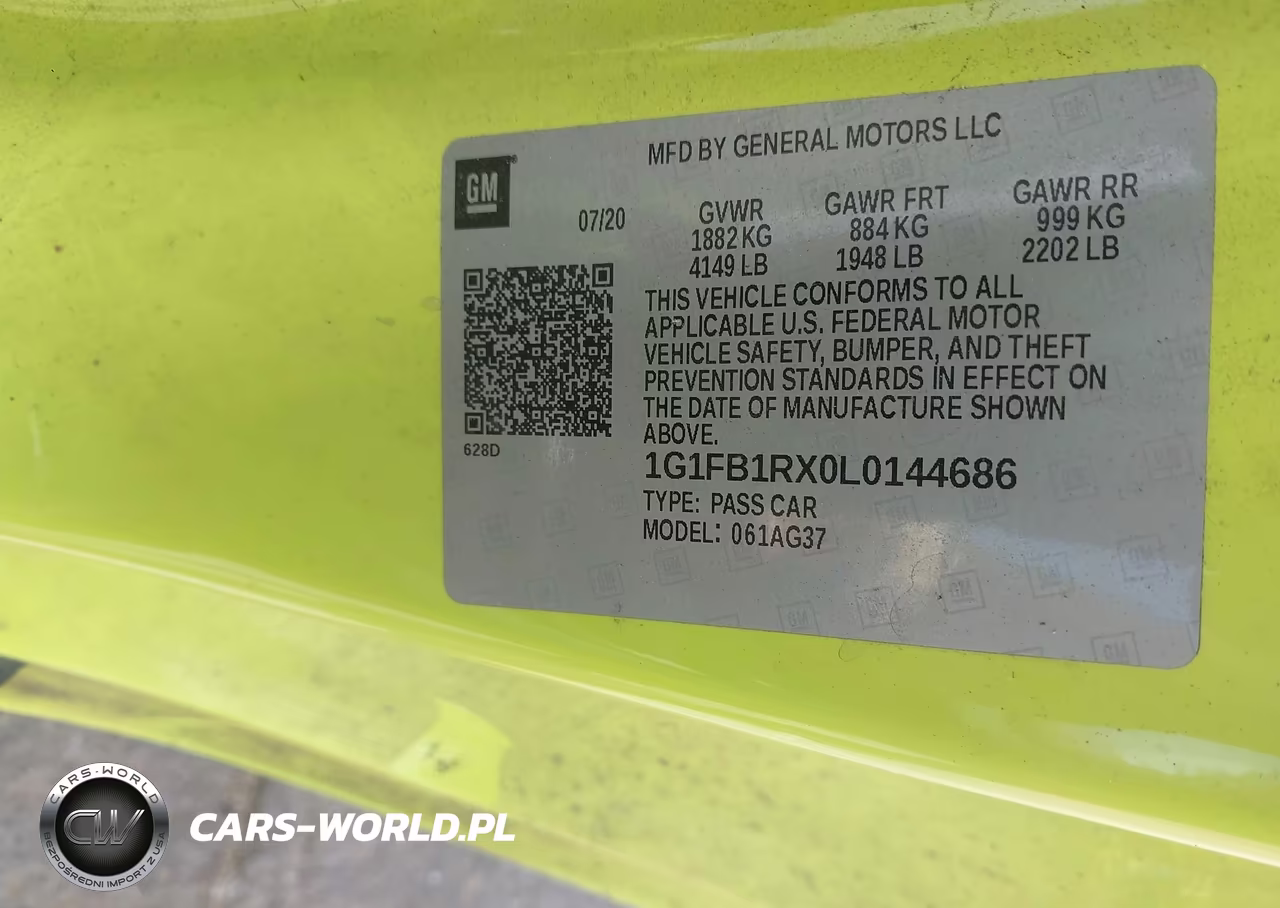 2020 Chevrolet Camaro Rwd 1Lt VIN:1G1FB1RX0L0144686 - 9