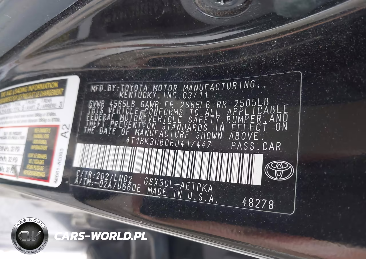 2011 Toyota Avalon Limited VIN:4T1BK3DB0BU417447 - 9