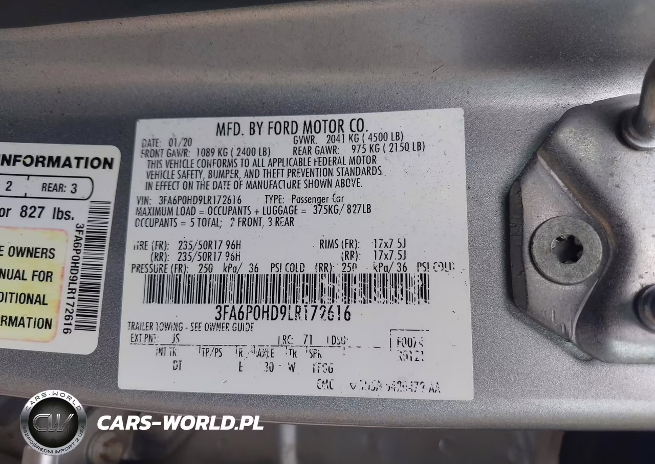 2020 Ford Fusion Se VIN:3FA6P0HD9LR172616 - 9