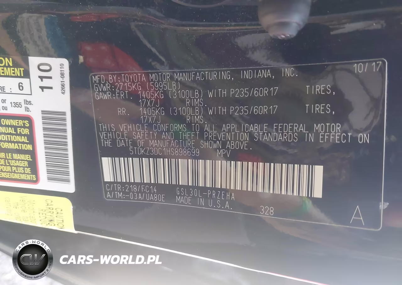 2017 Toyota Sienna Le 8 Passenger VIN:5TDKZ3DC1HS898699 - 9