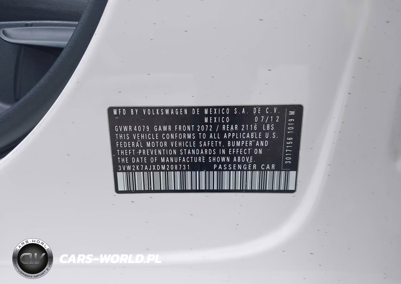 2013 Volkswagen Jetta 2.0L S VIN:3VW2K7AJXDM208731 - 9