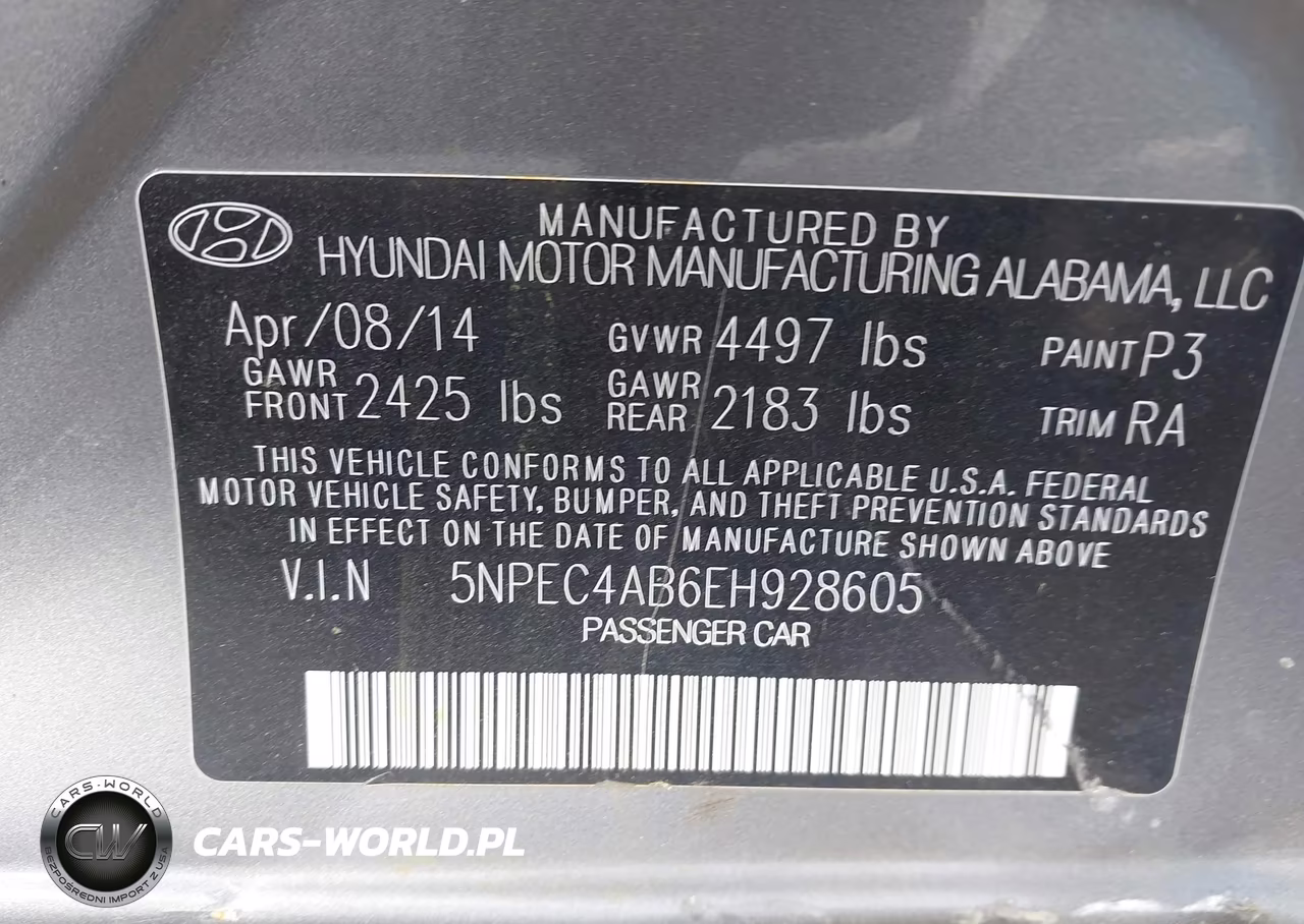 2014 Hyundai Sonata Se 2.0T VIN:5NPEC4AB6EH928605 - 9