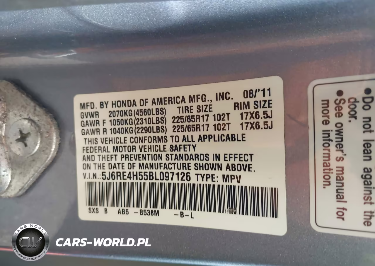 2011 Honda Cr-V Ex VIN:5J6RE4H55BL097126 - 9