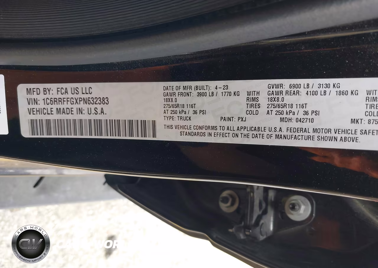 2023 Ram 1500 VIN:1C6RRFFGXPN632383 - 9