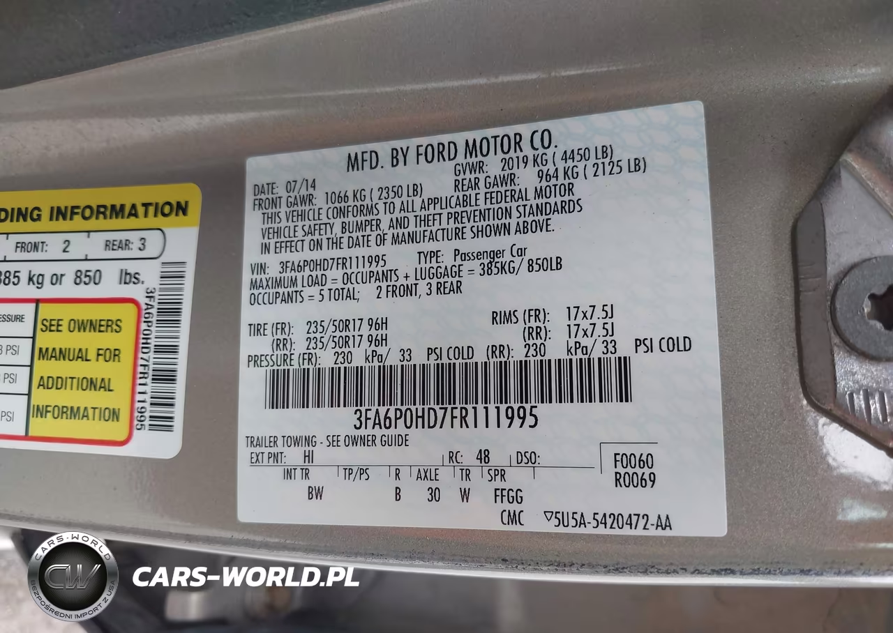 2015 Ford Fusion Se VIN:3FA6P0HD7FR111995 - 9