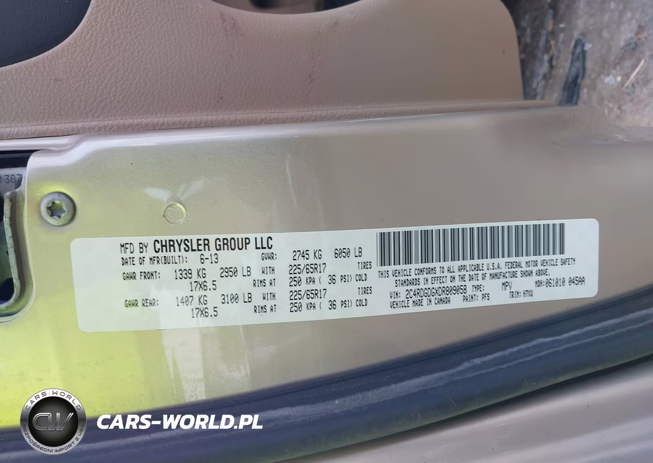 2013 Dodge Grand Caravan Crew VIN:2C4RDGDGXDR809058 - 9