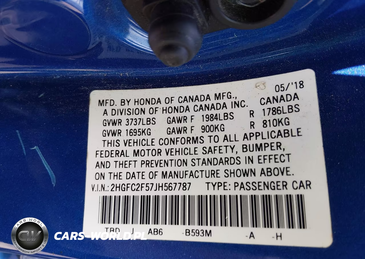 2018 Honda Civic Lx VIN:2HGFC2F57JH567787 - 9