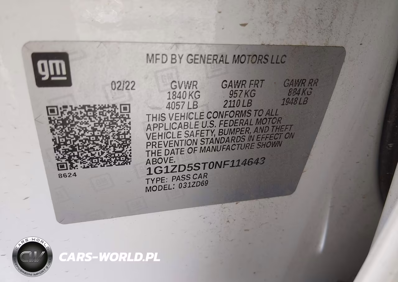 2022 Chevrolet Malibu Fwd Lt VIN:1G1ZD5ST0NF114643 - 9