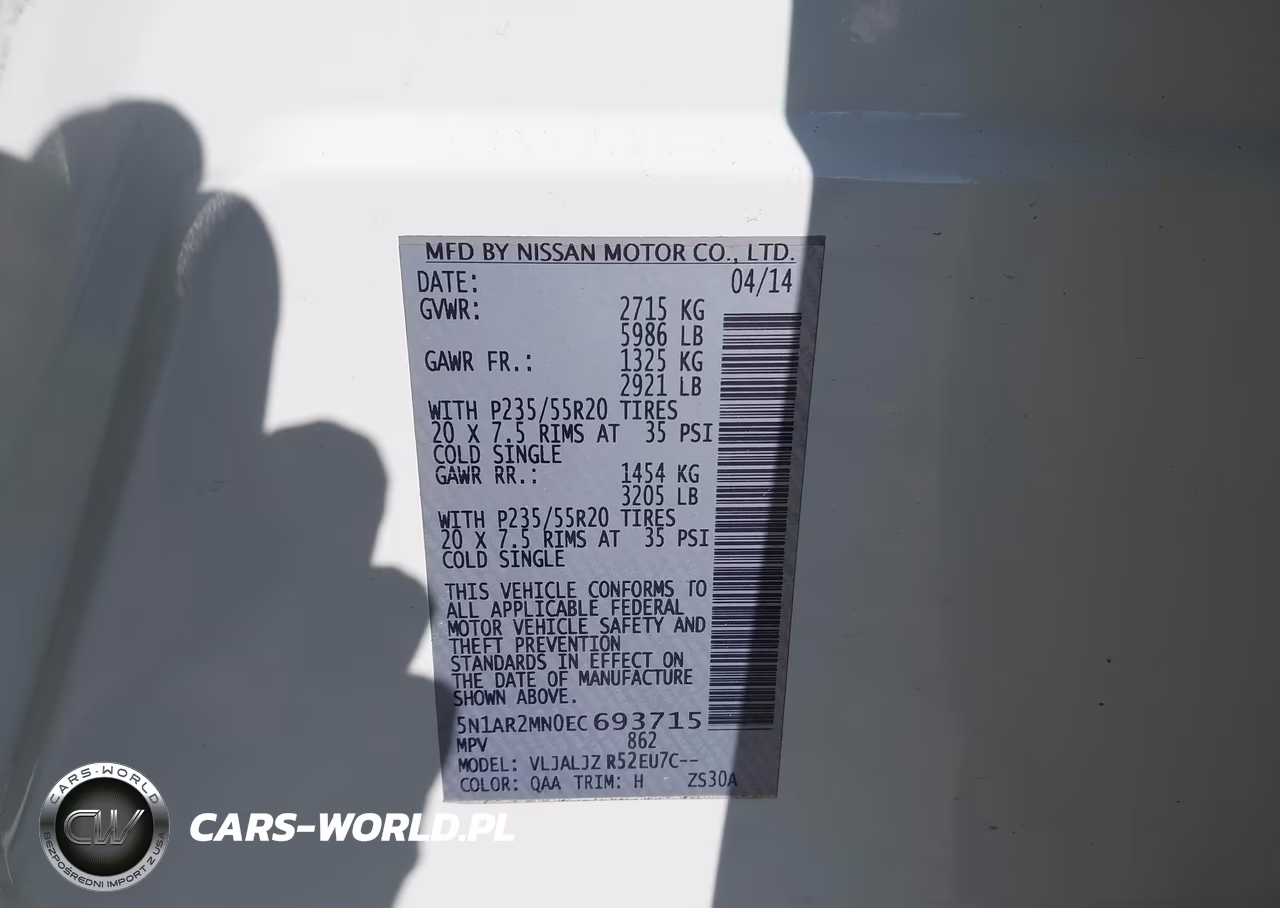 2014 Nissan Pathfinder Platinum VIN:5N1AR2MN0EC693715 - 9