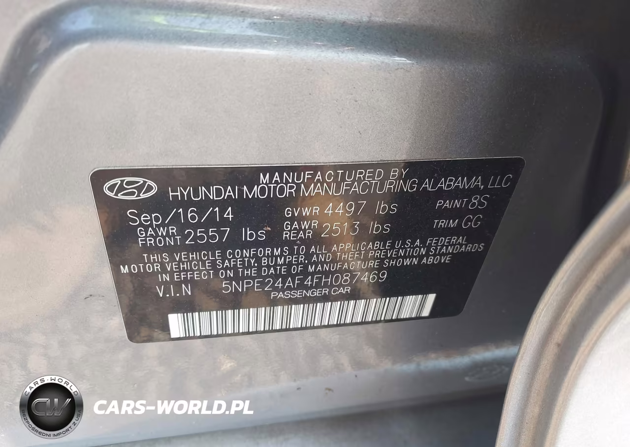 2015 Hyundai Sonata Se VIN:5NPE24AF4FH087469 - 9