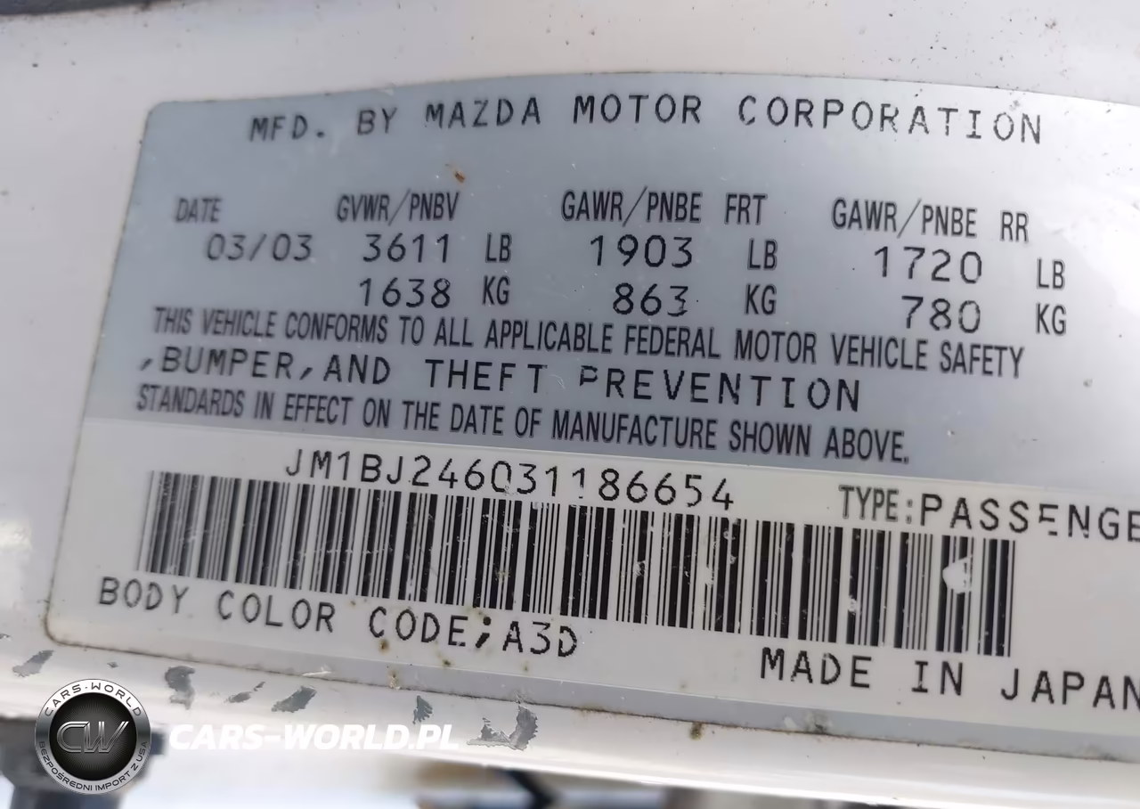2003 Mazda Protege5 VIN:JM1BJ246031186654 - 9