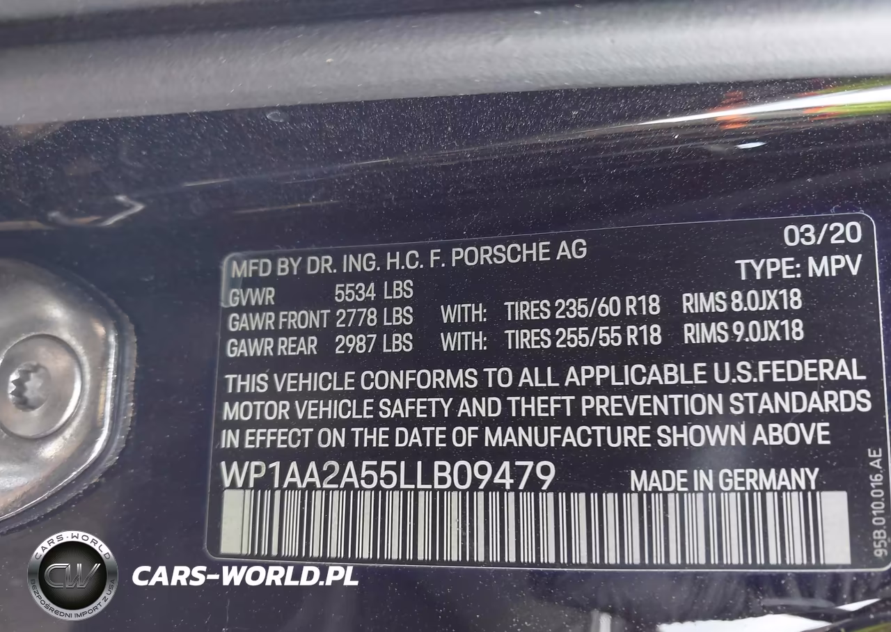 2020 Porsche Macan VIN:WP1AA2A55LLB09479 - 9