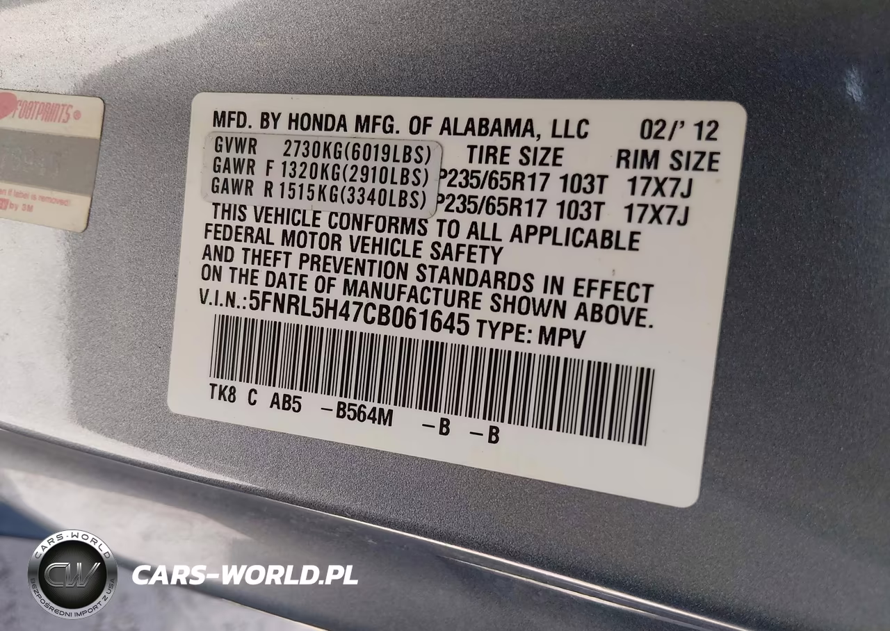2012 Honda Odyssey Ex VIN:5FNRL5H47CB061645 - 9