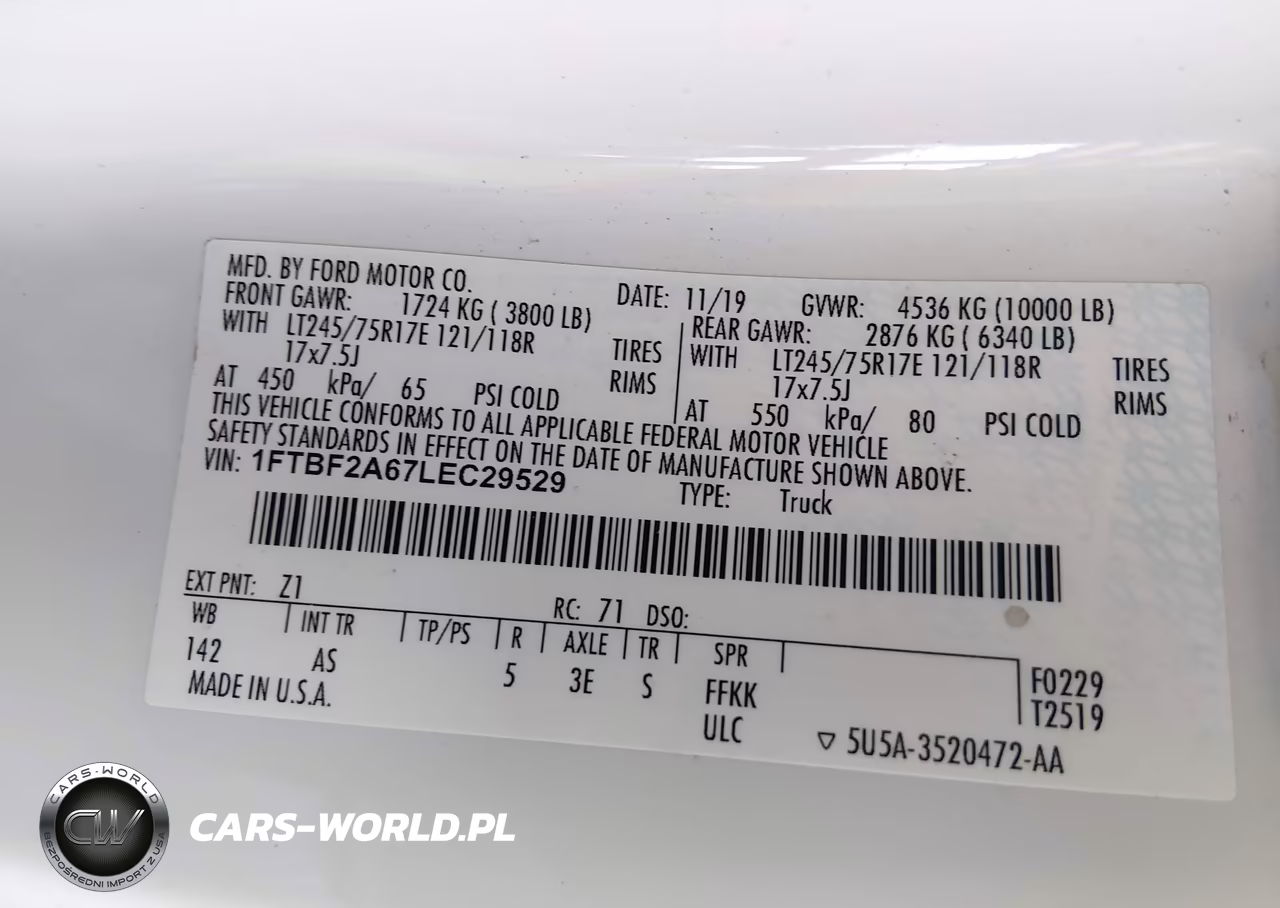 2020 Ford F-250 Xl VIN:1FTBF2A67LEC29529 - 9