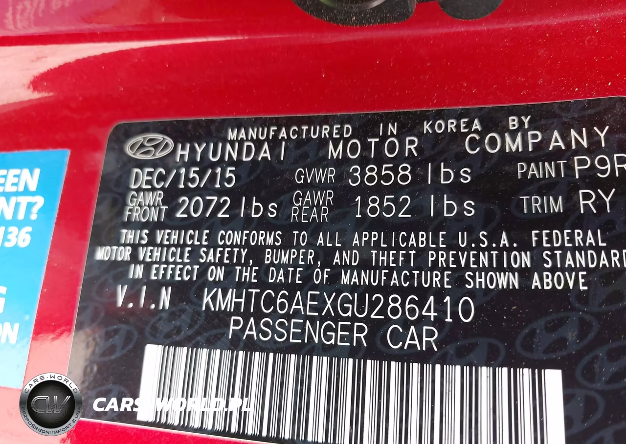 2016 Hyundai Veloster Turbo VIN:KMHTC6AEXGU286410 - 9