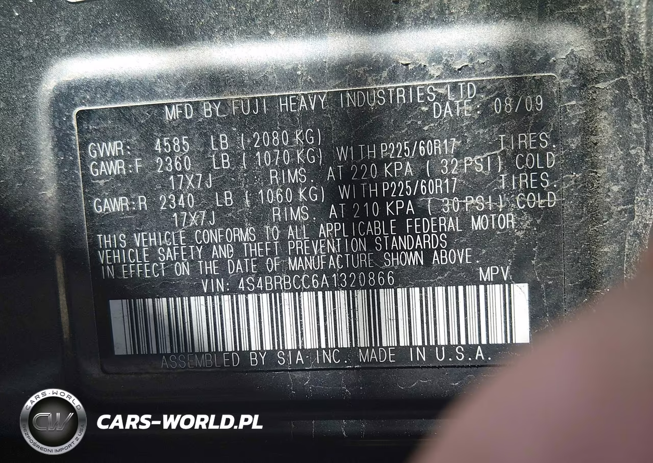 2010 Subaru Outback 2.5I Premium VIN:4S4BRBCC6A1320866 - 9