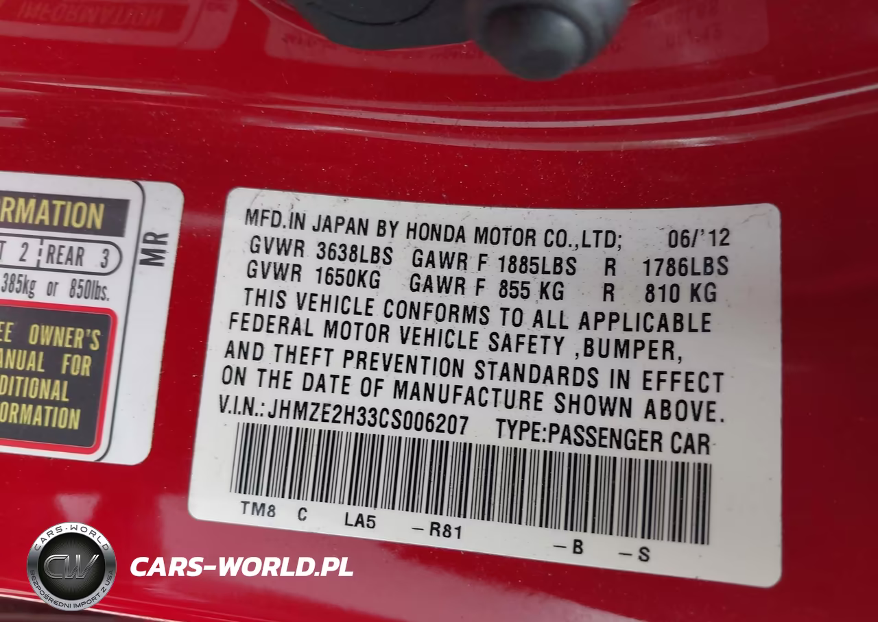 2012 Honda Insight VIN:JHMZE2H33CS006207 - 9