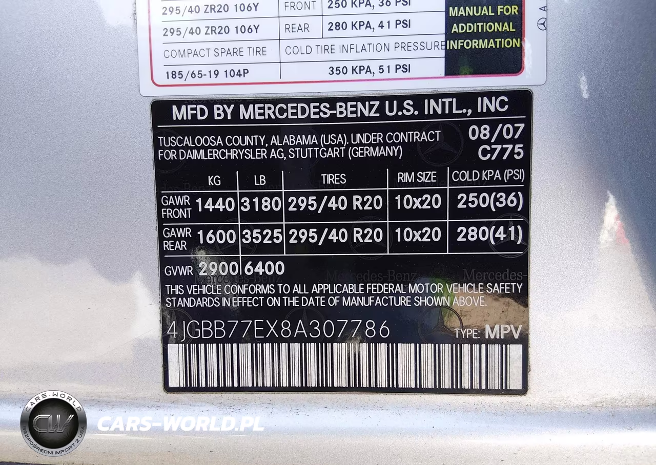 2008 Mercedes-Benz M-Class 6.3L Amg VIN:4JGBB77EX8A307786 - 9