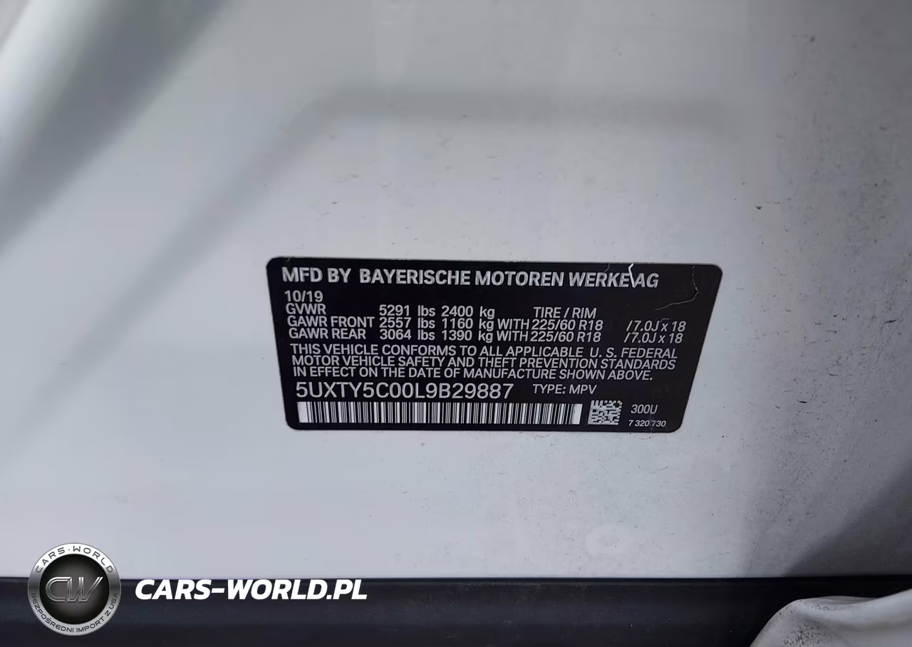2020 BMW X3 xDrive30I VIN:5UXTY5C00L9B29887 - 9