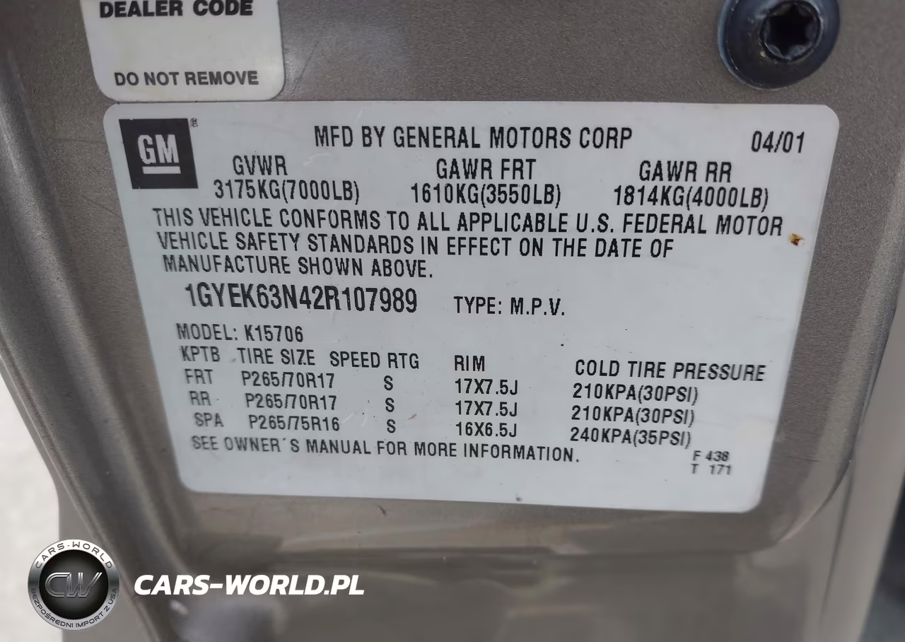 2002 Cadillac Escalade Standard VIN:1GYEK63N42R107989 - 9