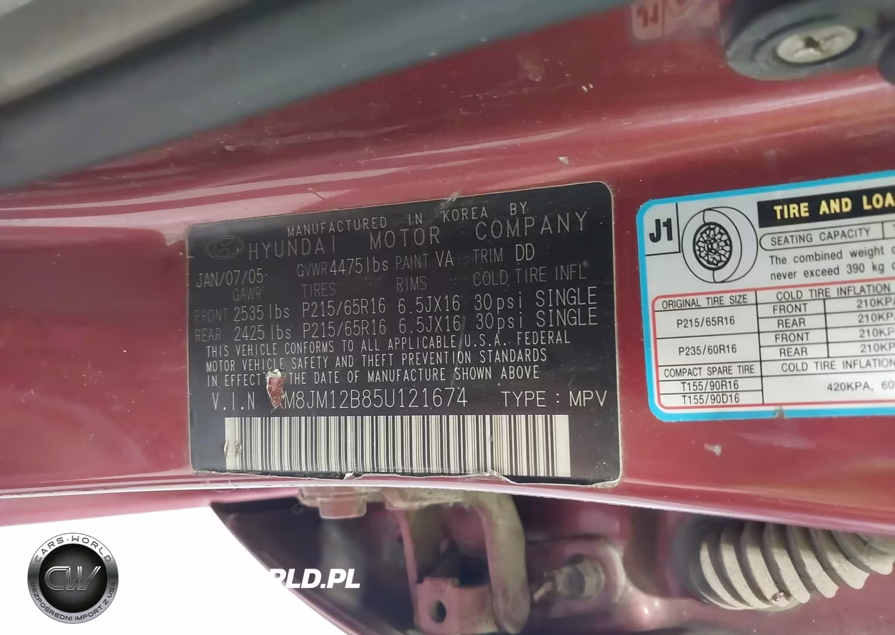 2005 Hyundai Tucson Gl VIN:KM8JM12B85U121674 - 9
