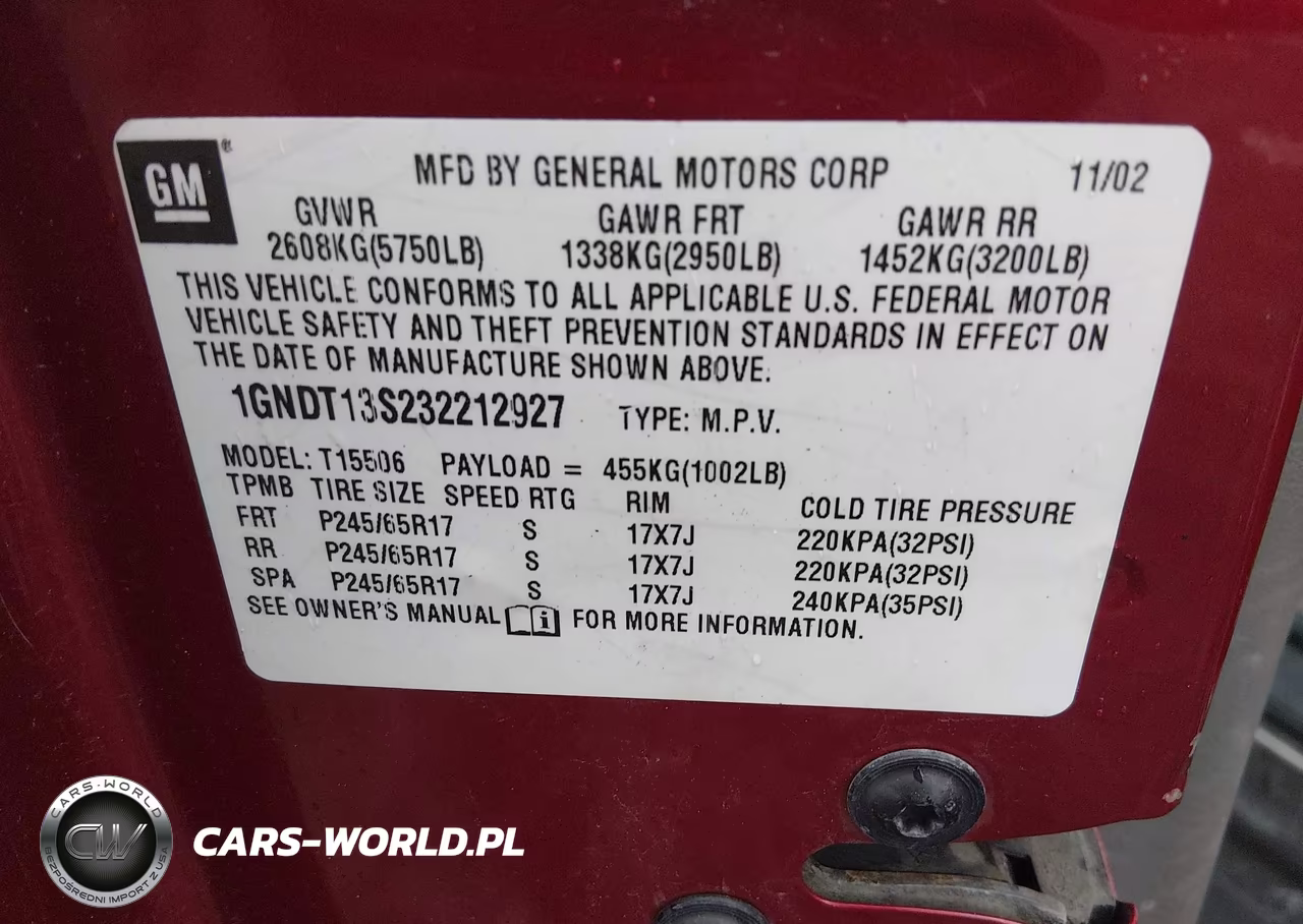 2003 Chevrolet Trailblazer Ltz VIN:1GNDT13S232212927 - 9