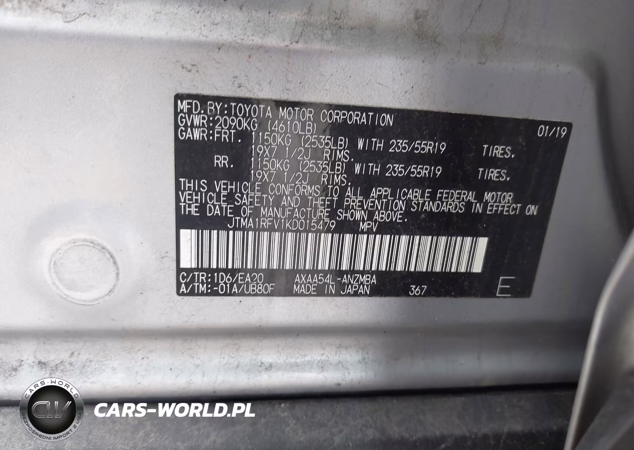 2019 Toyota Rav4 Xle Premium VIN:JTMA1RFV1KD015479 - 9