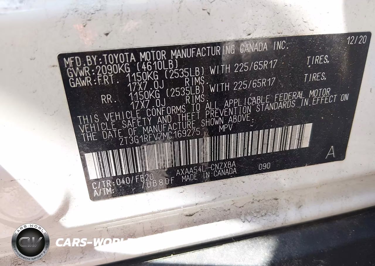 2021 Toyota Rav4 Le VIN:2T3G1RFV7MC169275 - 9