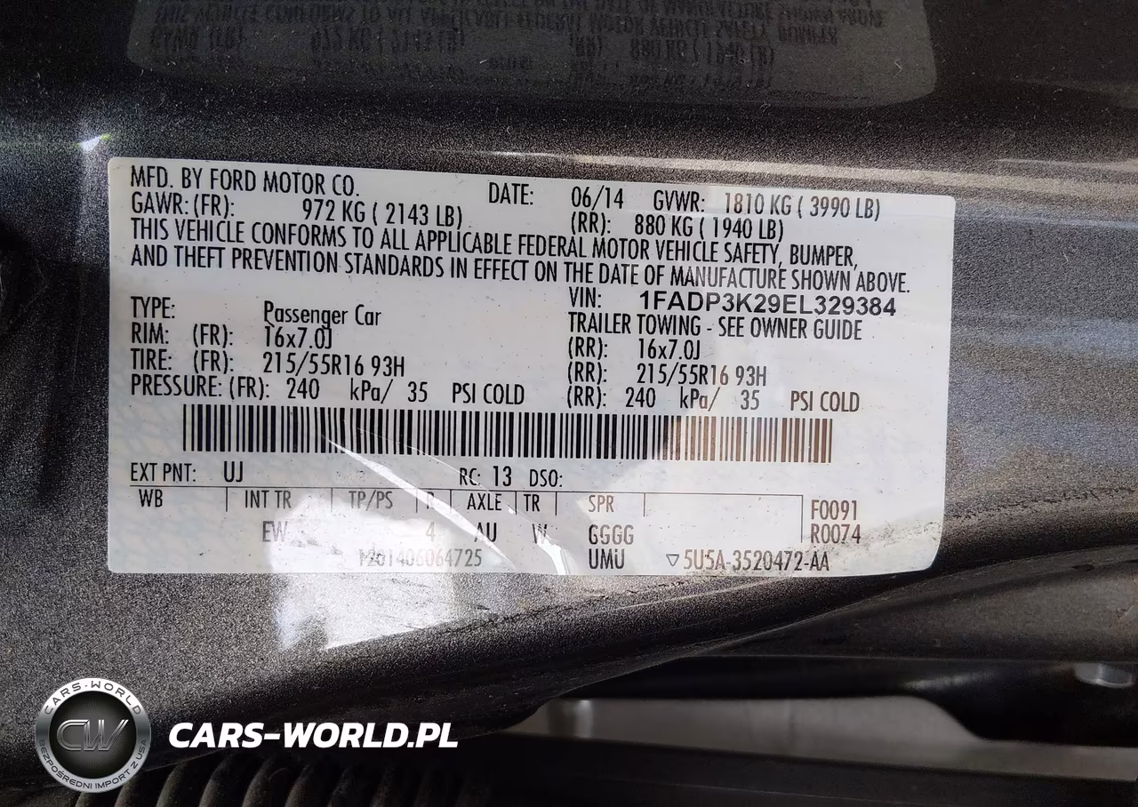2014 Ford Focus Se VIN:1FADP3K29EL329384 - 9