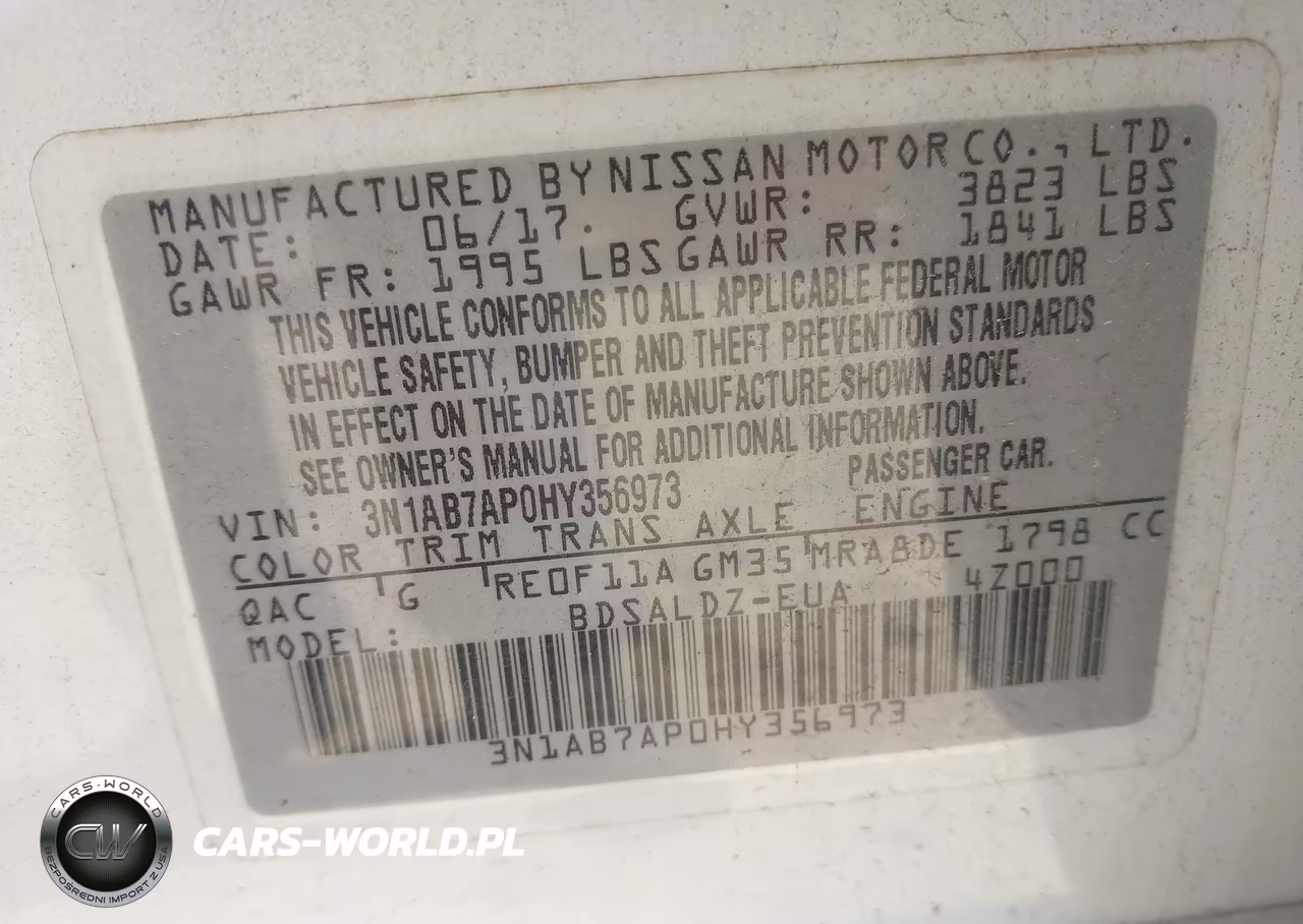 2017 Nissan Sentra Sv VIN:3N1AB7AP0HY356973 - 9