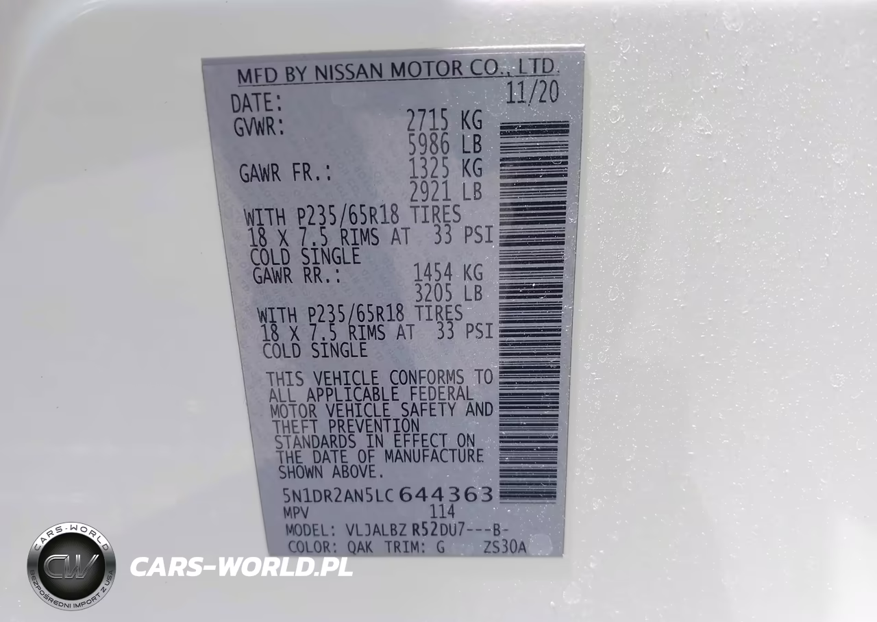2020 Nissan Pathfinder S 2Wd VIN:5N1DR2AN5LC644363 - 9