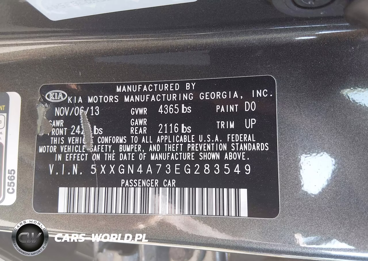 2014 Kia Optima Ex VIN:5XXGN4A73EG283549 - 9