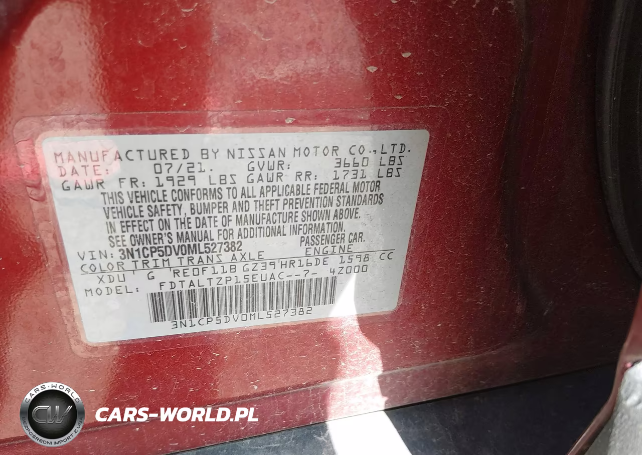 2021 Nissan Kicks Sr Xtronic Cvt VIN:3N1CP5DV0ML527382 - 9