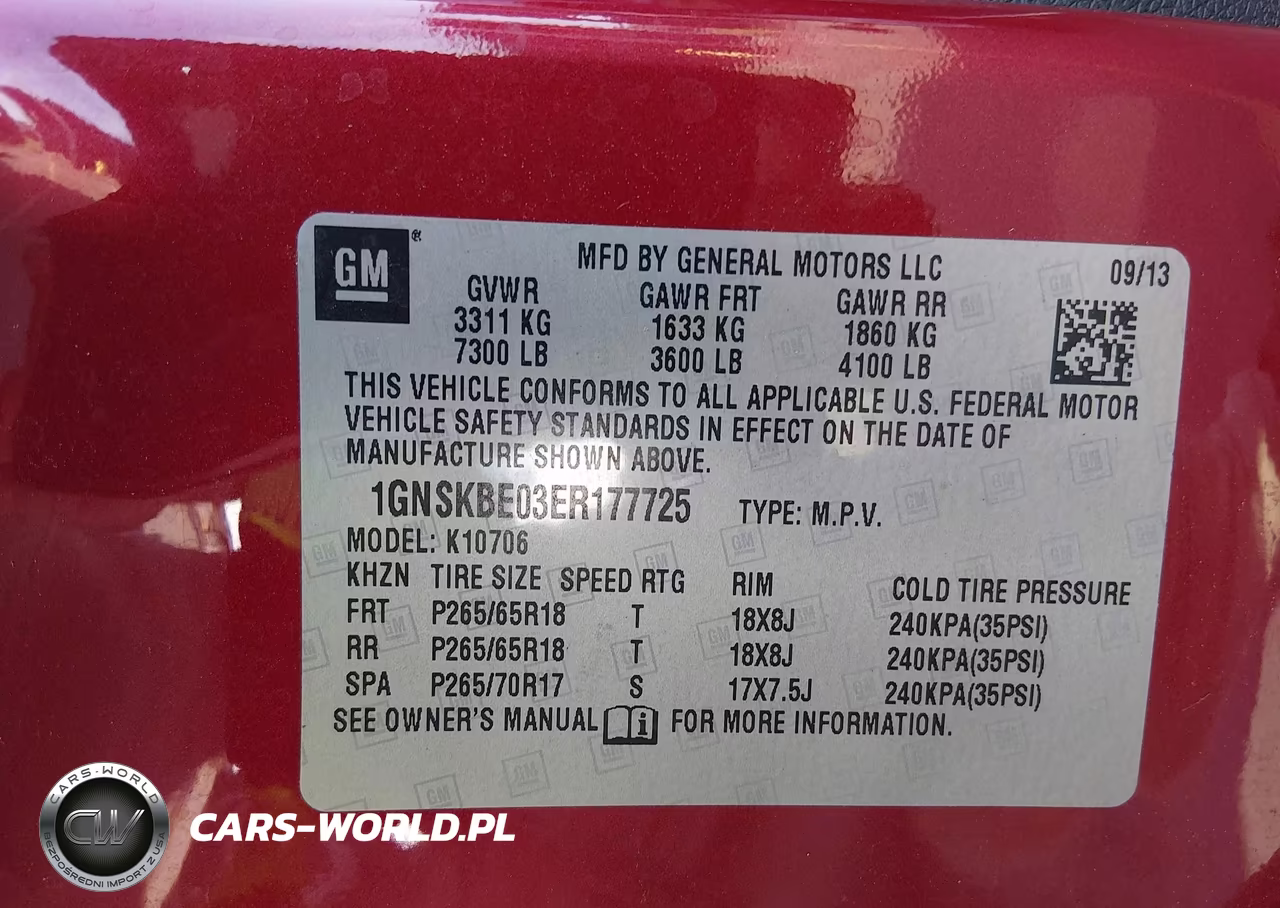 2014 Chevrolet Tahoe Lt VIN:1GNSKBE03ER177725 - 9