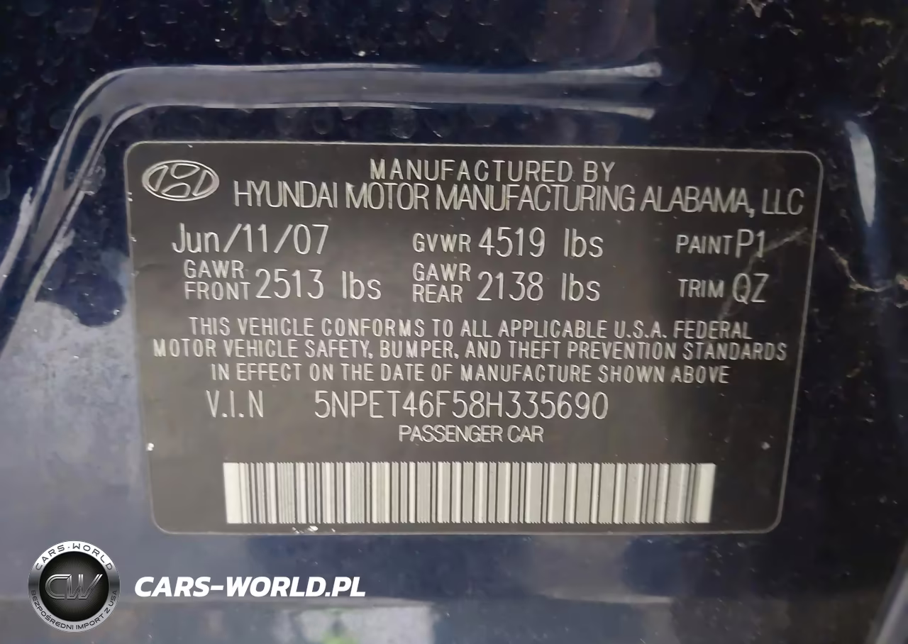 2008 Hyundai Sonata Gls V6 VIN:5NPET46F58H335690 - 9