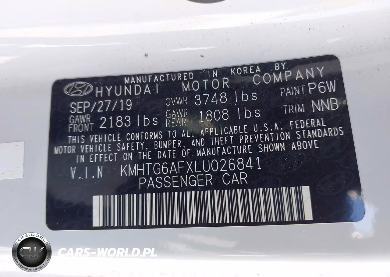 2020 Hyundai Veloster 2.0 VIN:KMHTG6AFXLU026841 - 9